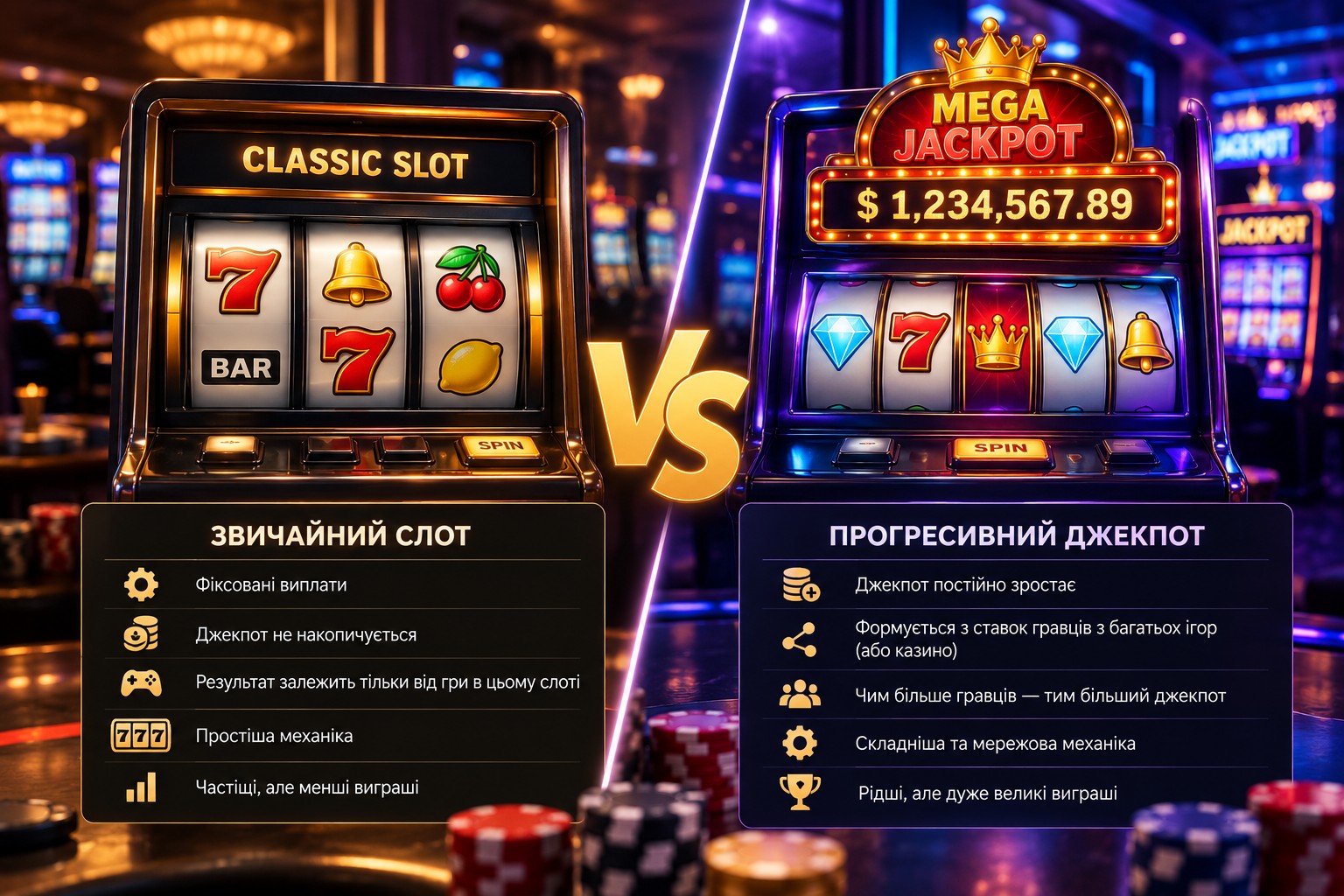 Прогресивний джекпот і звичайний слот: як відрізняється механіка гри